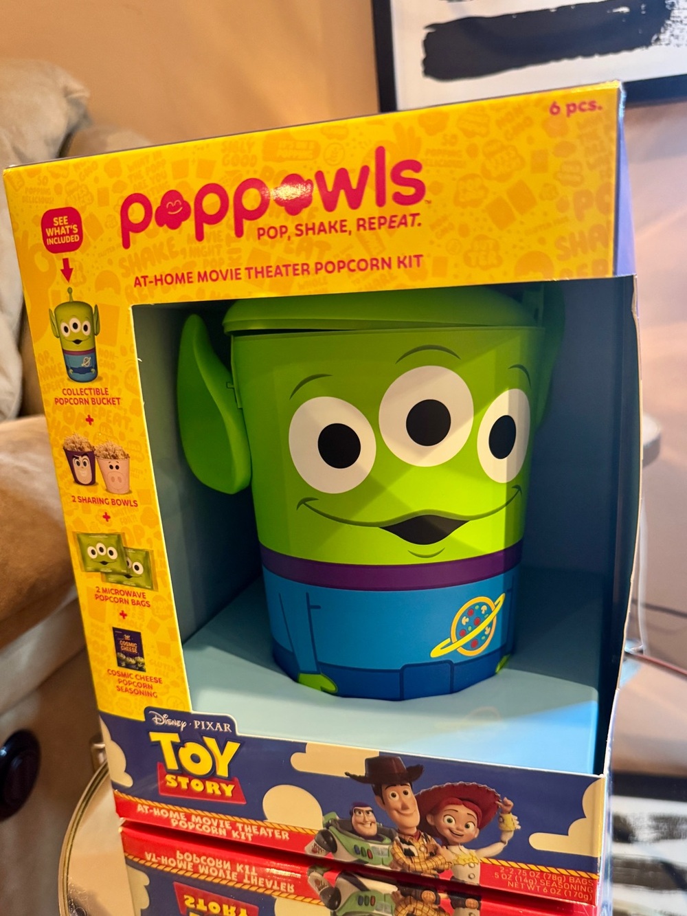 Toy Story Alien Green Popcorn Bucket - Kids Movie Theater Kit - POPPOWLS BNIB
